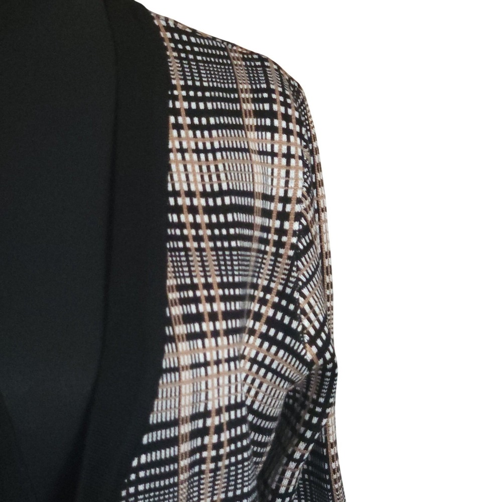 Lety & Me Glen Plaid Open Front Duster Cardigan Large Stitch Fix NWT - Picture 4 of 6